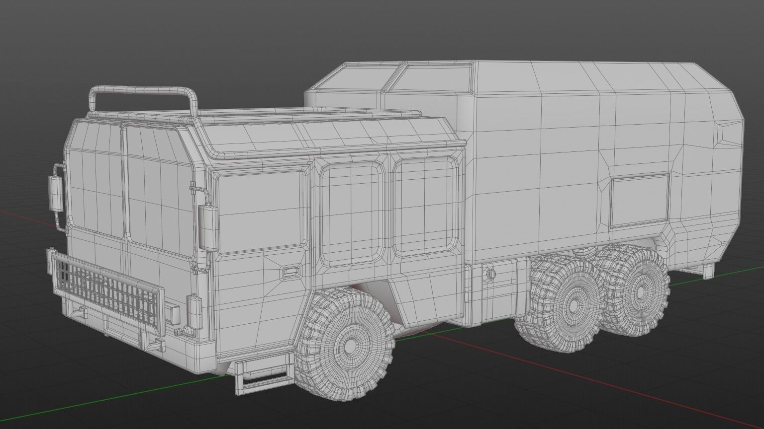 Dark Military-type Convoy Vehicle 3D model_8