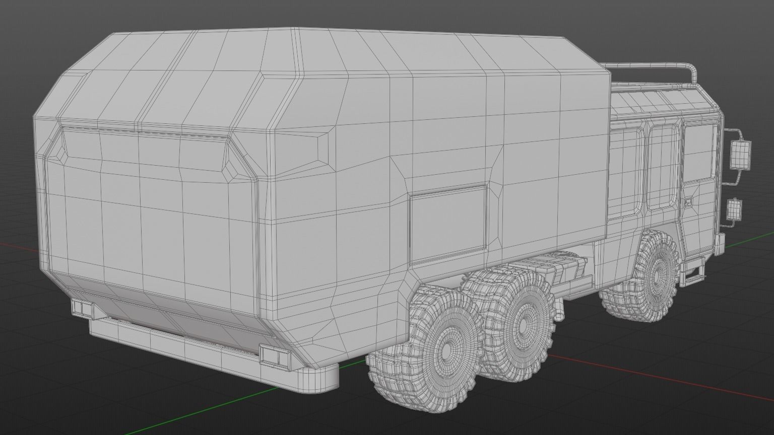 Dark Military-type Convoy Vehicle 3D model_9