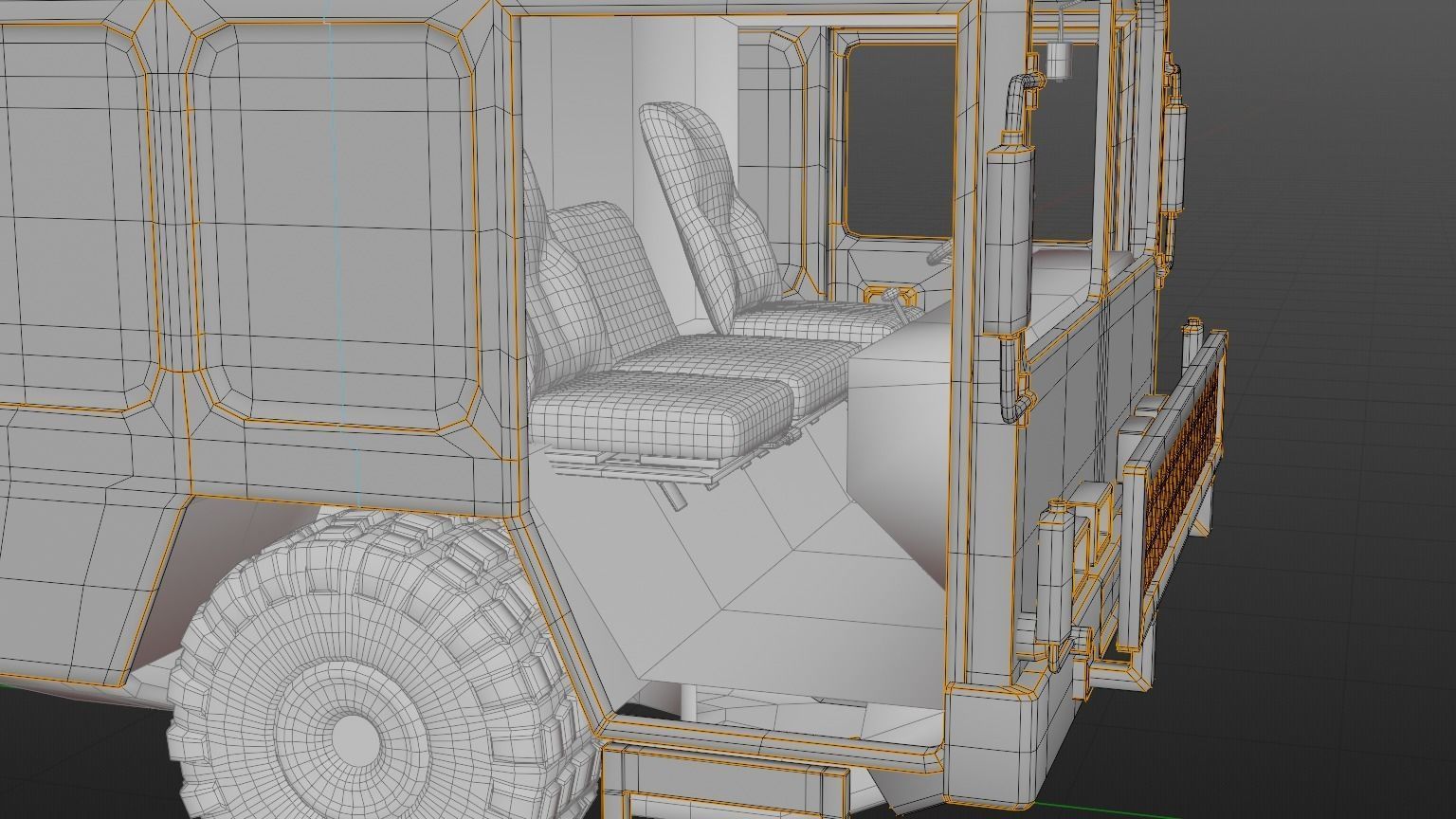 Dark Military-type Convoy Vehicle 3D model_11