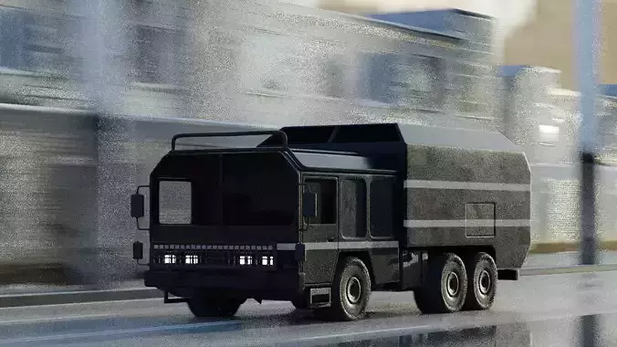 Dark Military-type Convoy Vehicle 3D model