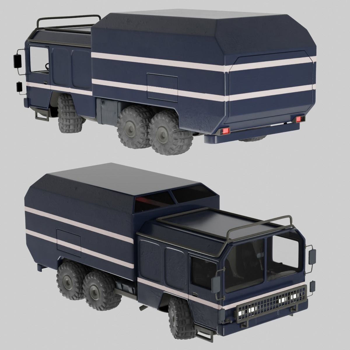Dark Military-type Convoy Vehicle 3D model_1