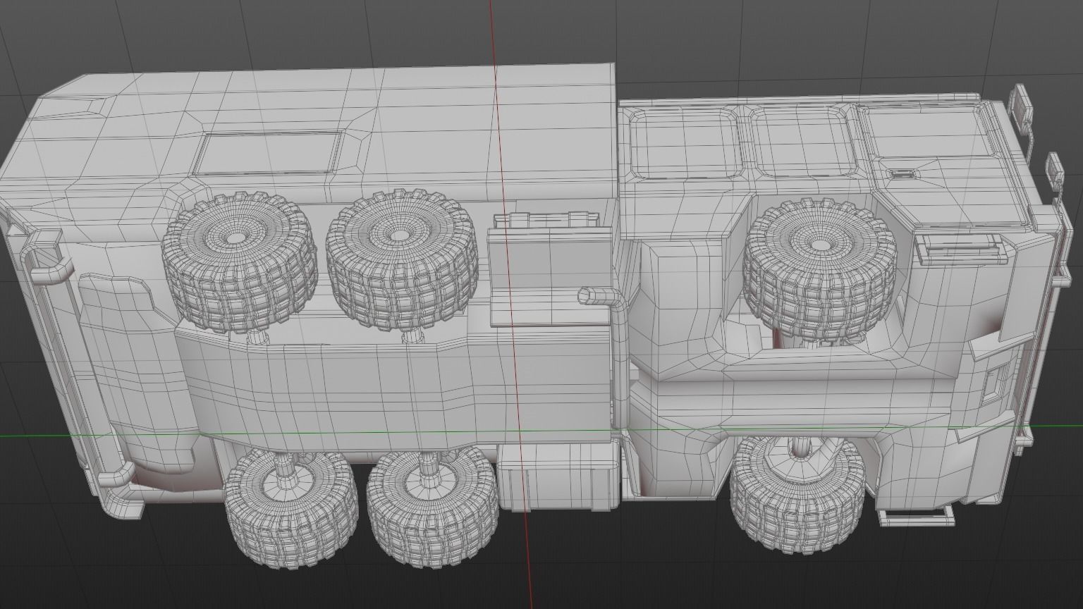 Dark Military-type Convoy Vehicle 3D model_12