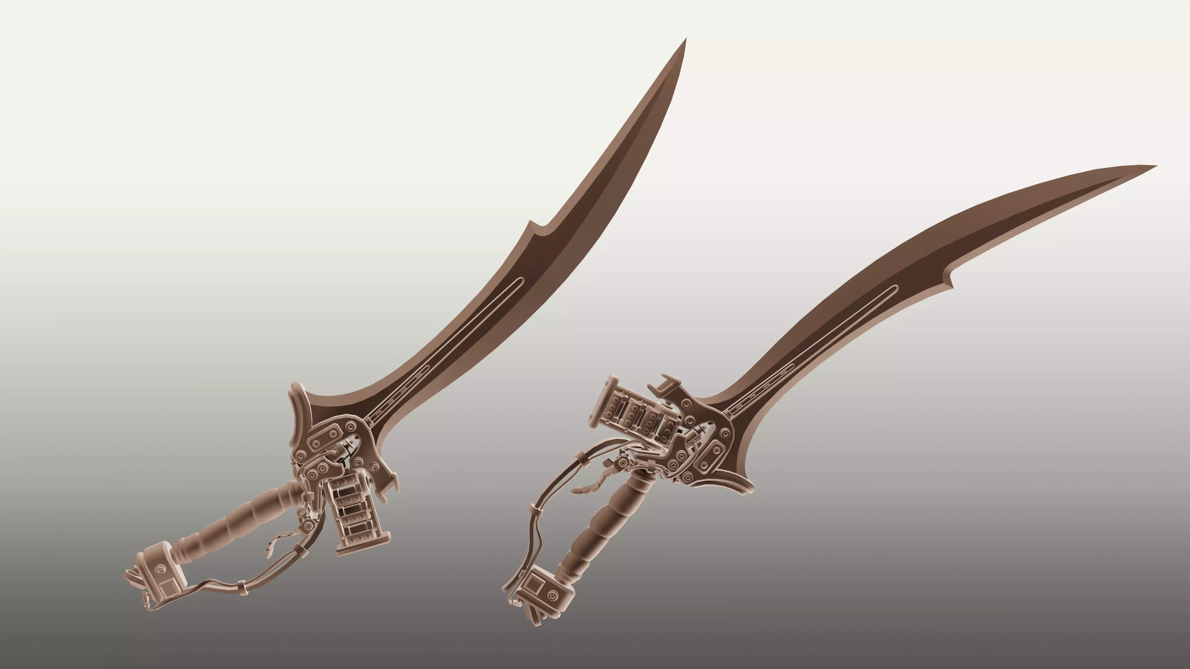 Cyberpunk Sword Low-poly 3D model_0