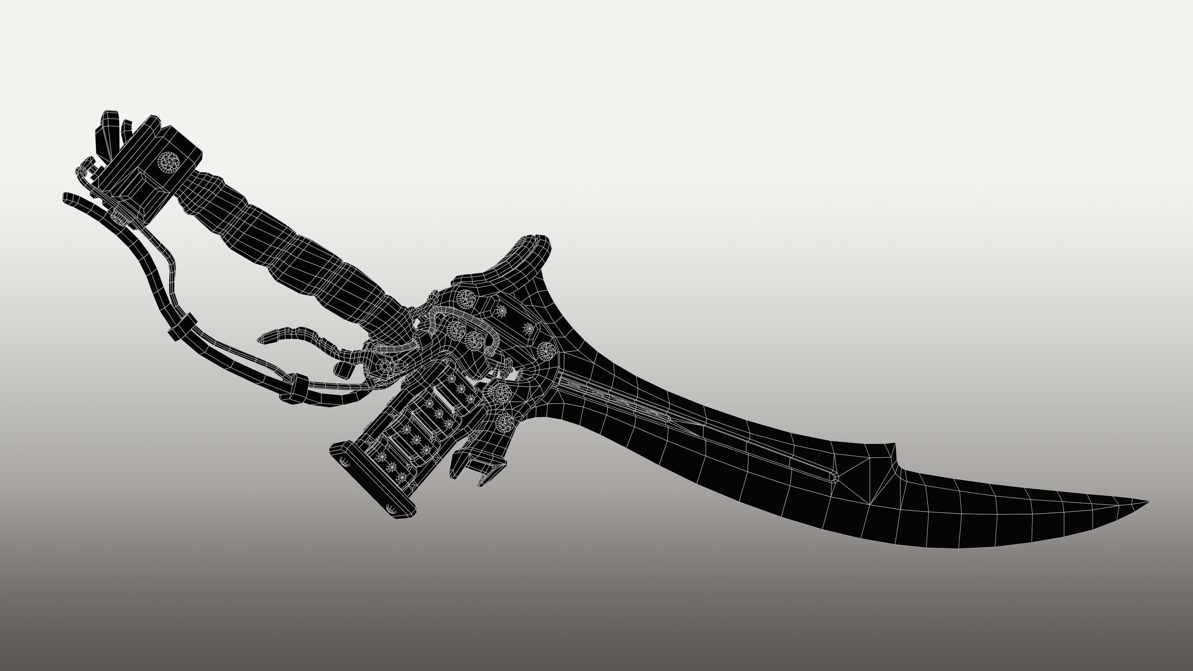 Cyberpunk Sword Low-poly 3D model_5