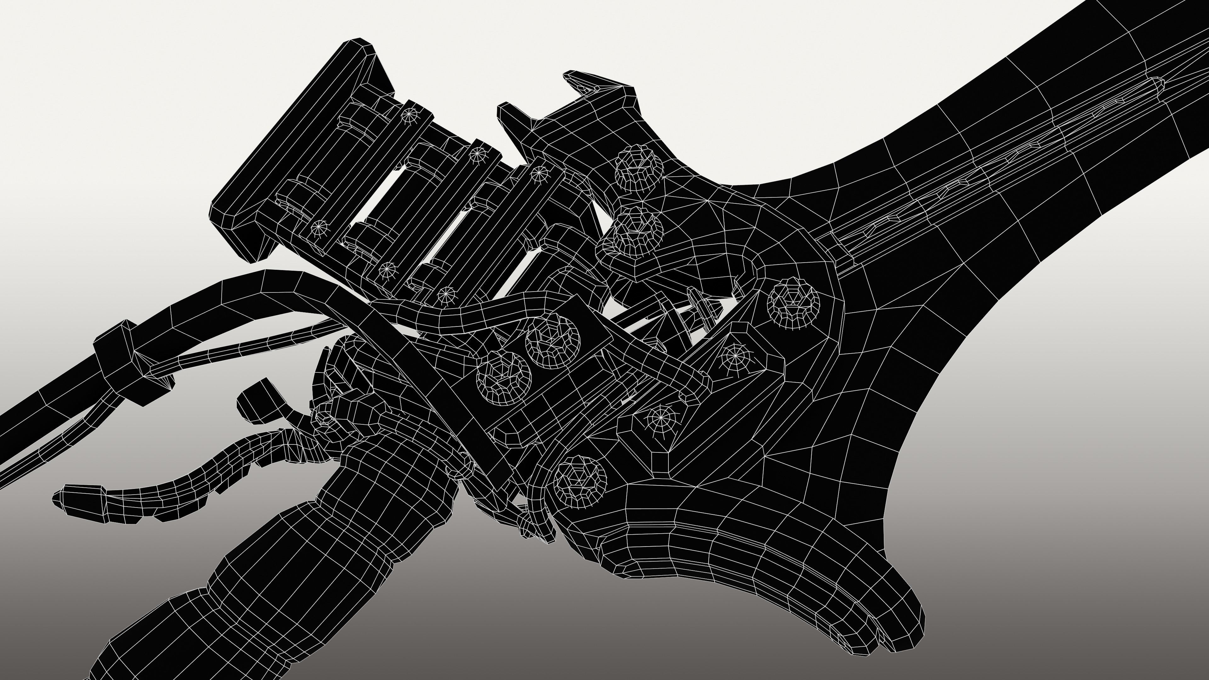 Cyberpunk Sword Low-poly 3D model_3