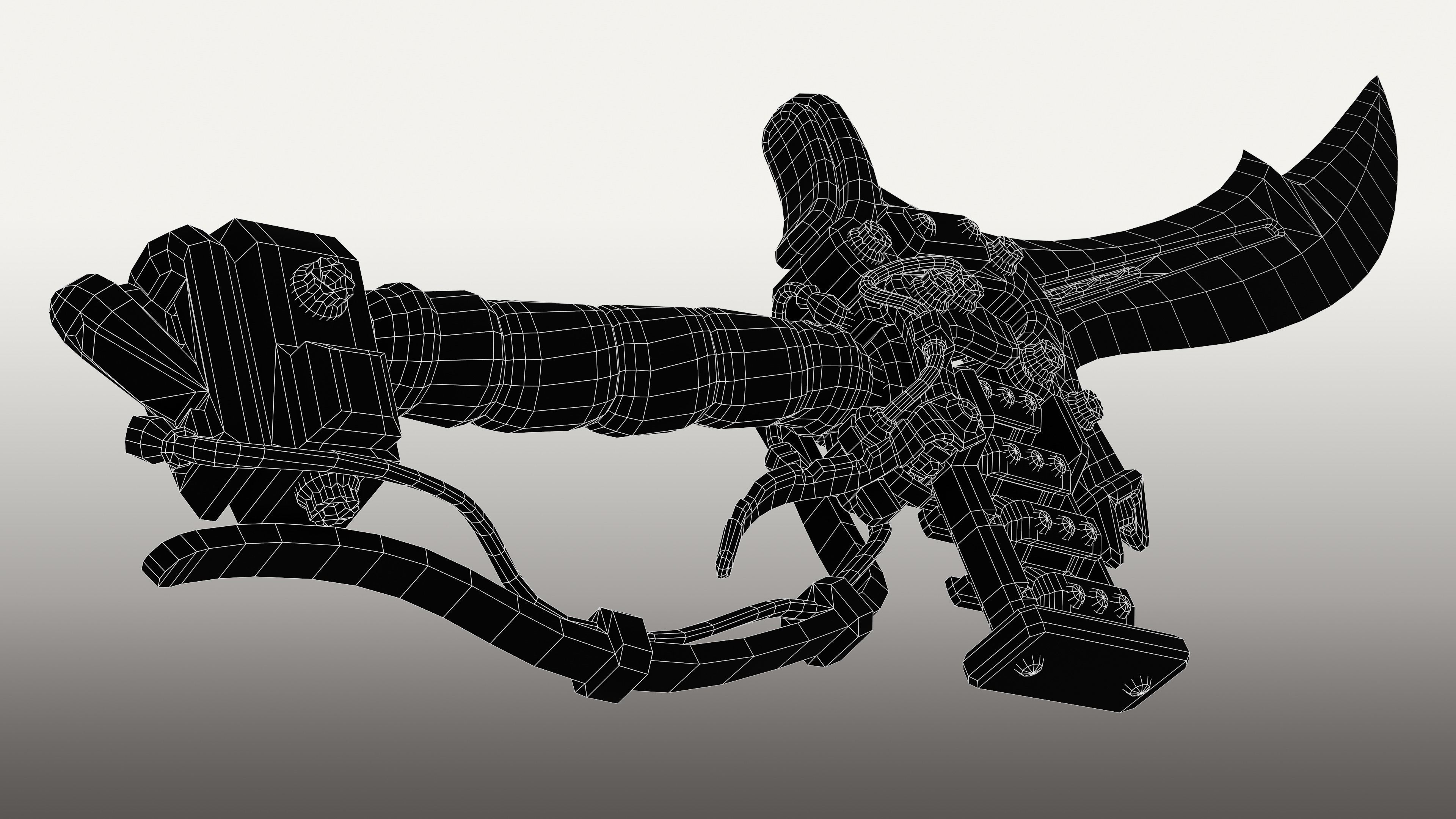 Cyberpunk Sword Low-poly 3D model_4