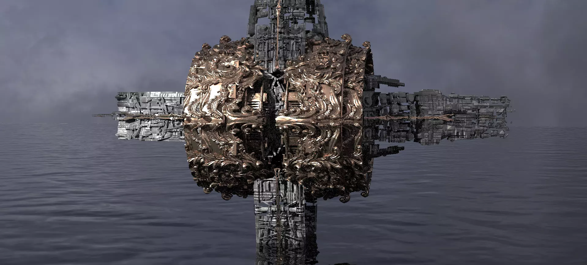 Ocean Cyberpunk Atlantis Deep city ring 3  3D model_0