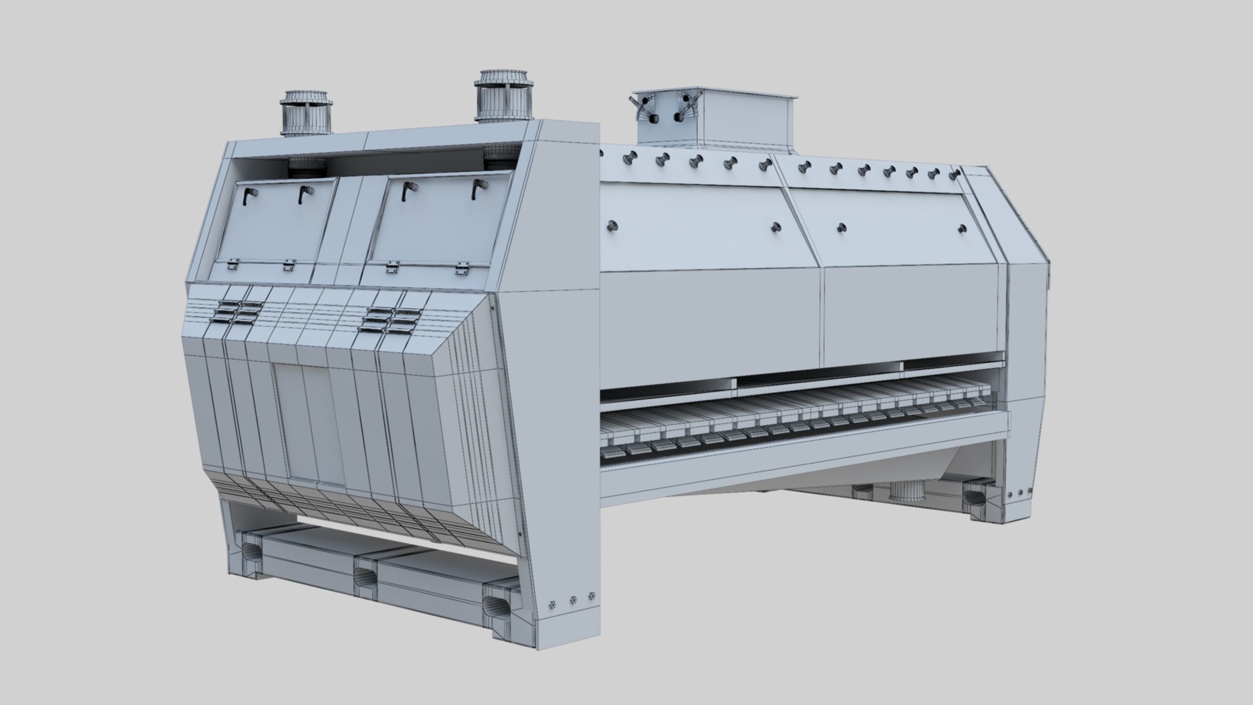Semolina Purifier - Wheat Grain Flour Milling Machine Low-poly 3D model_66