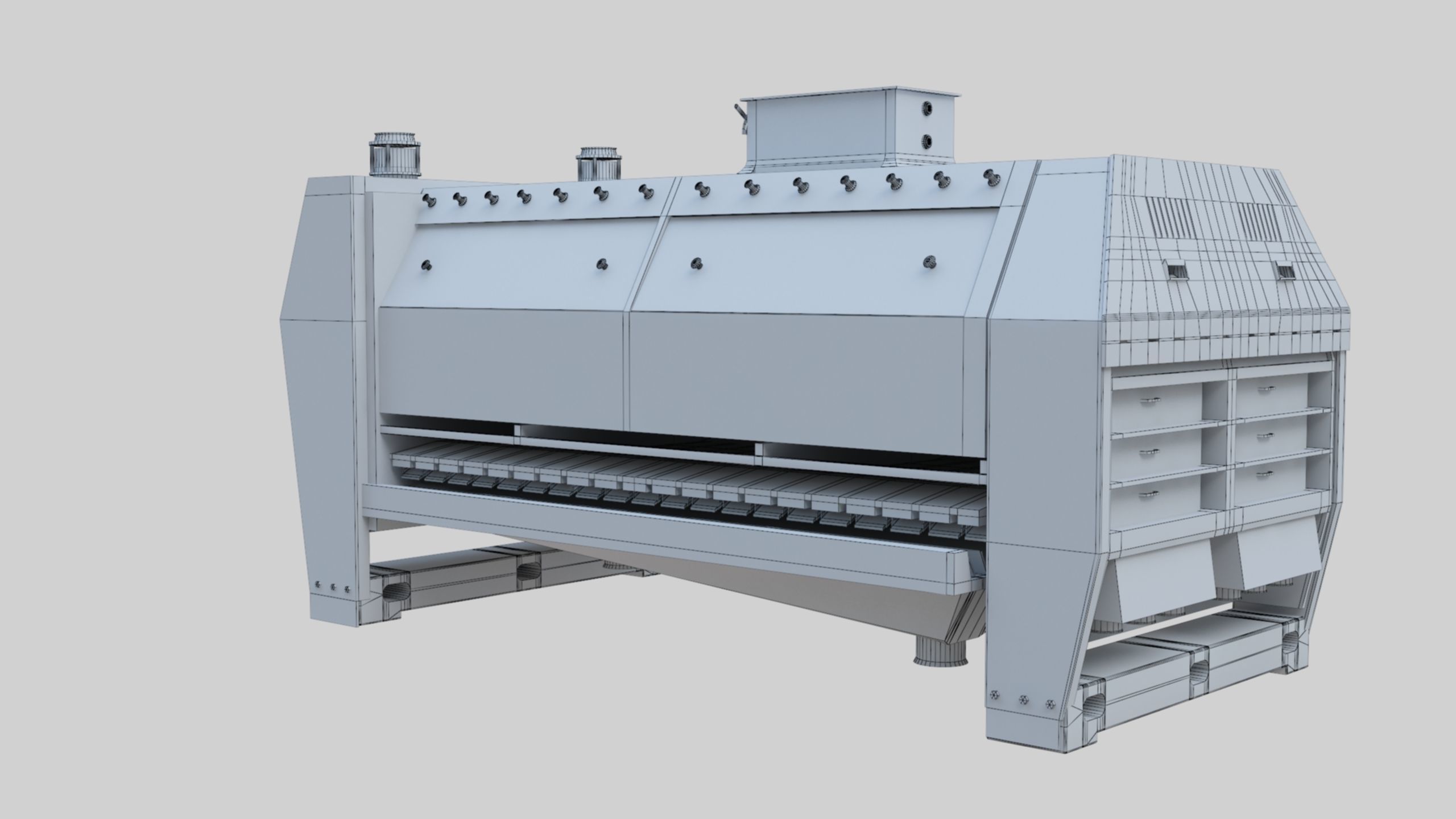 Semolina Purifier - Wheat Grain Flour Milling Machine Low-poly 3D model_15
