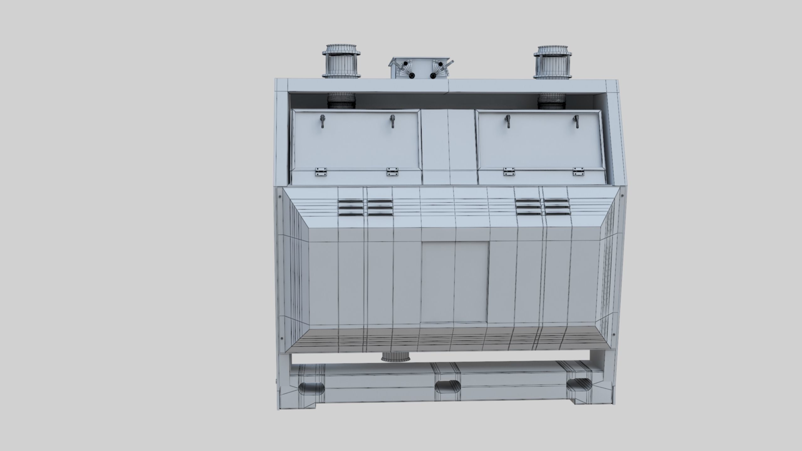 Semolina Purifier - Wheat Grain Flour Milling Machine Low-poly 3D model_11