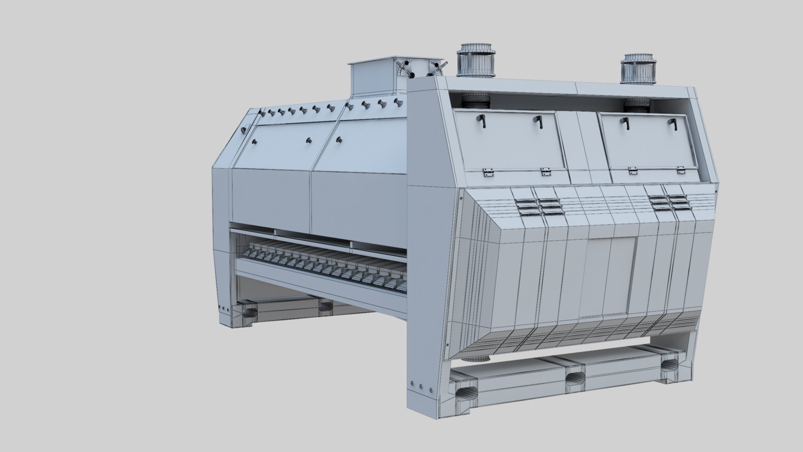 Semolina Purifier - Wheat Grain Flour Milling Machine Low-poly 3D model_13