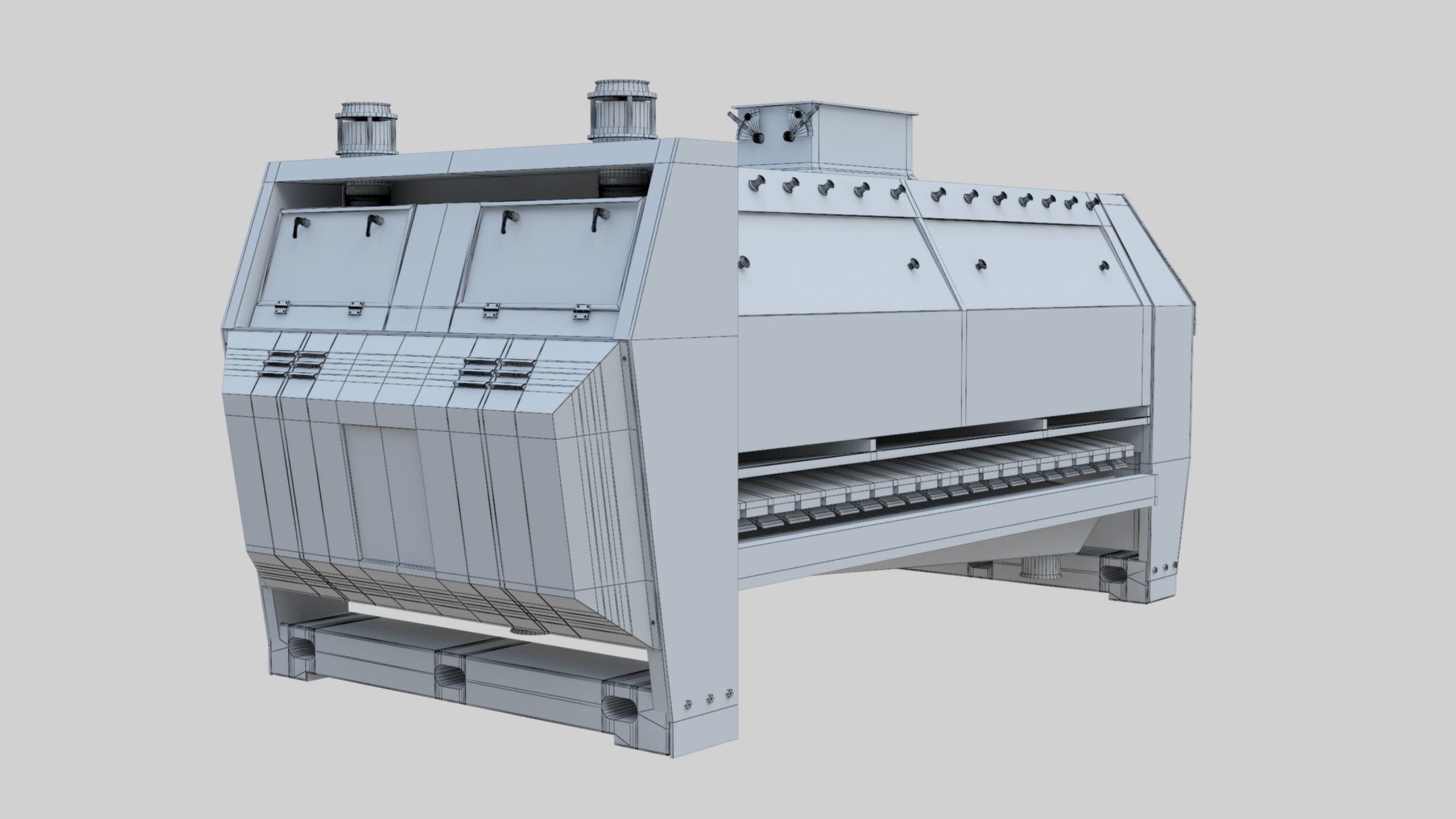 Semolina Purifier - Wheat Grain Flour Milling Machine Low-poly 3D model_47