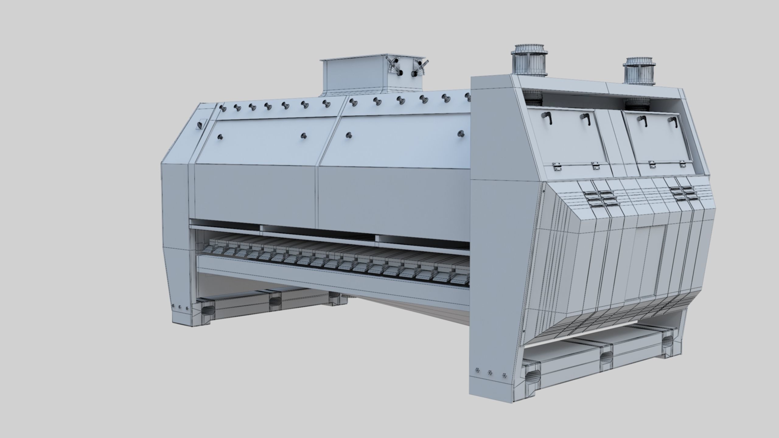 Semolina Purifier - Wheat Grain Flour Milling Machine Low-poly 3D model_51