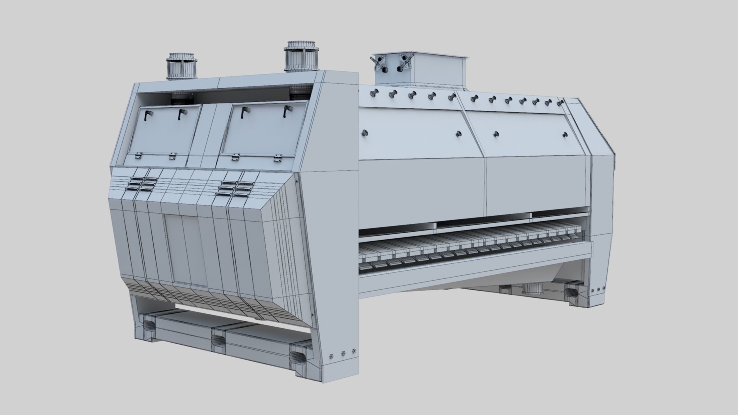 Semolina Purifier - Wheat Grain Flour Milling Machine Low-poly 3D model_12