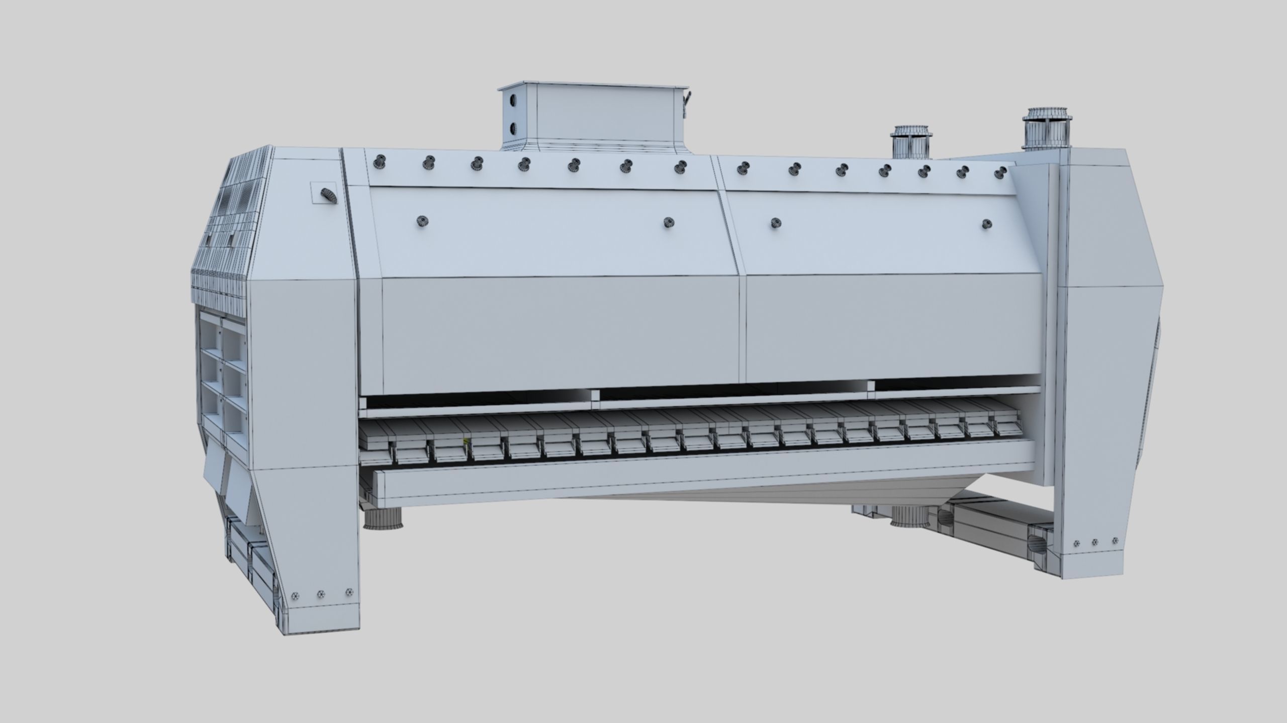 Semolina Purifier - Wheat Grain Flour Milling Machine Low-poly 3D model_49