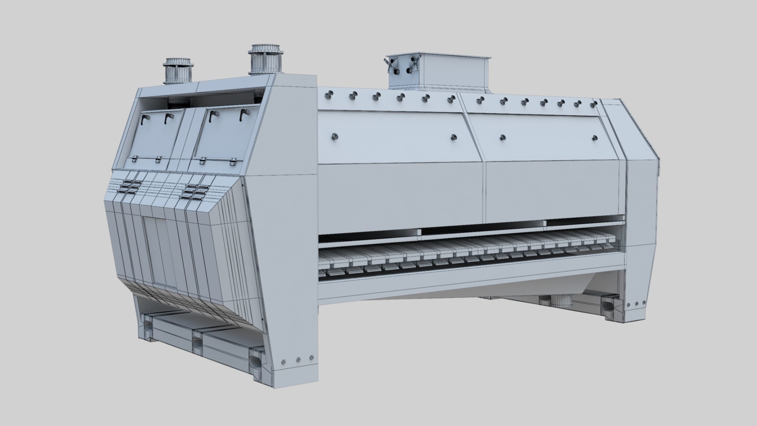 Semolina Purifier - Wheat Grain Flour Milling Machine Low-poly 3D model_63
