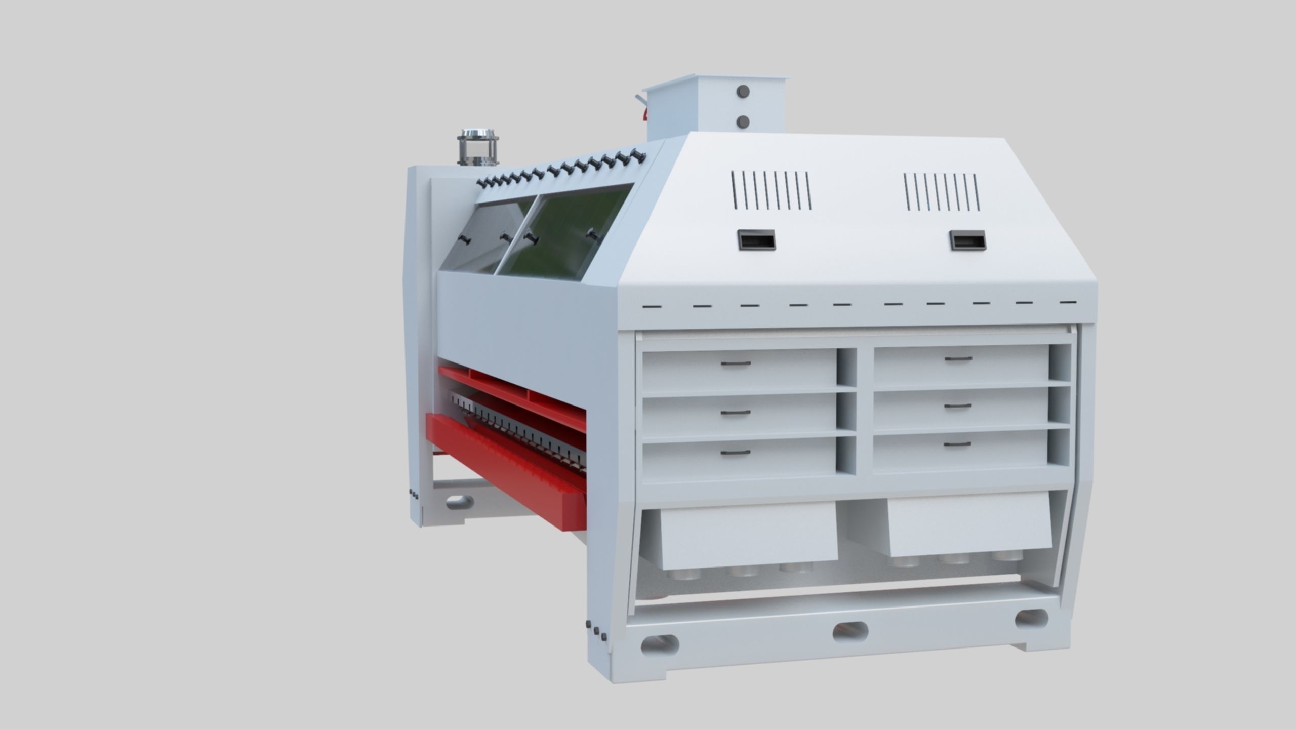 Semolina Purifier - Wheat Grain Flour Milling Machine Low-poly 3D model_8