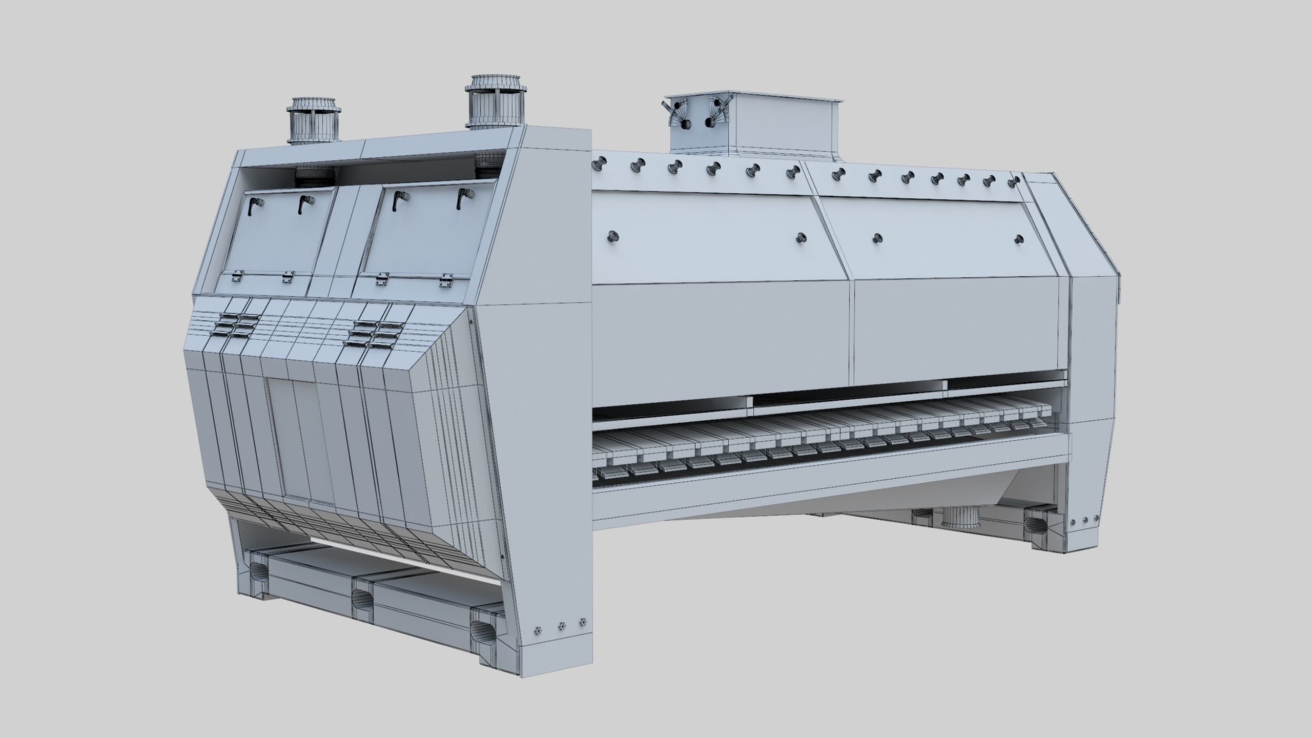 Semolina Purifier - Wheat Grain Flour Milling Machine Low-poly 3D model_65