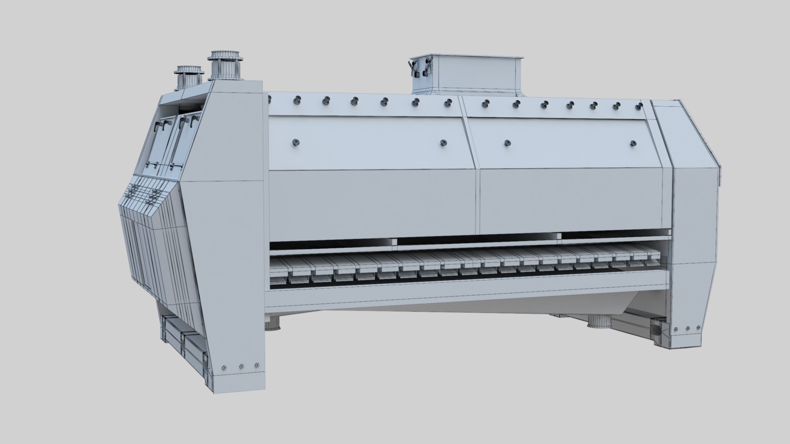 Semolina Purifier - Wheat Grain Flour Milling Machine Low-poly 3D model_59