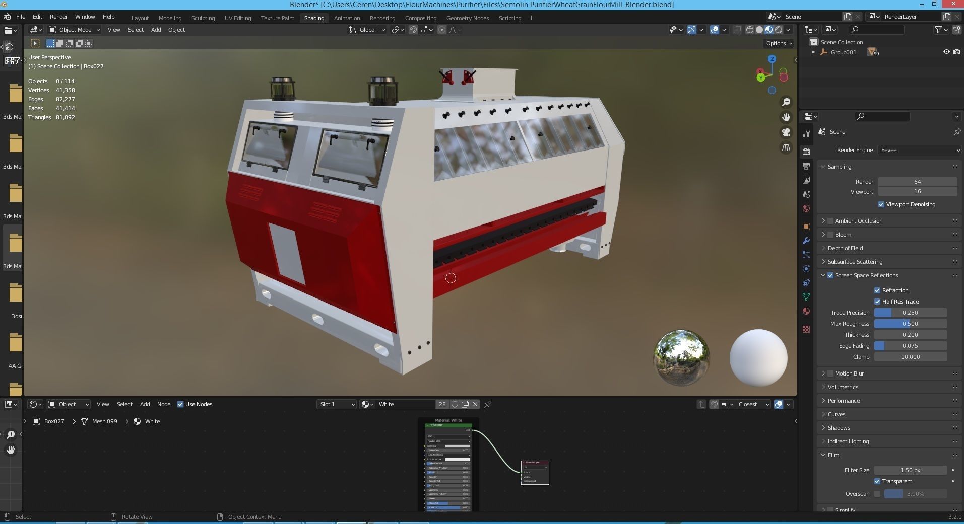 Semolina Purifier - Wheat Grain Flour Milling Machine Low-poly 3D model_21