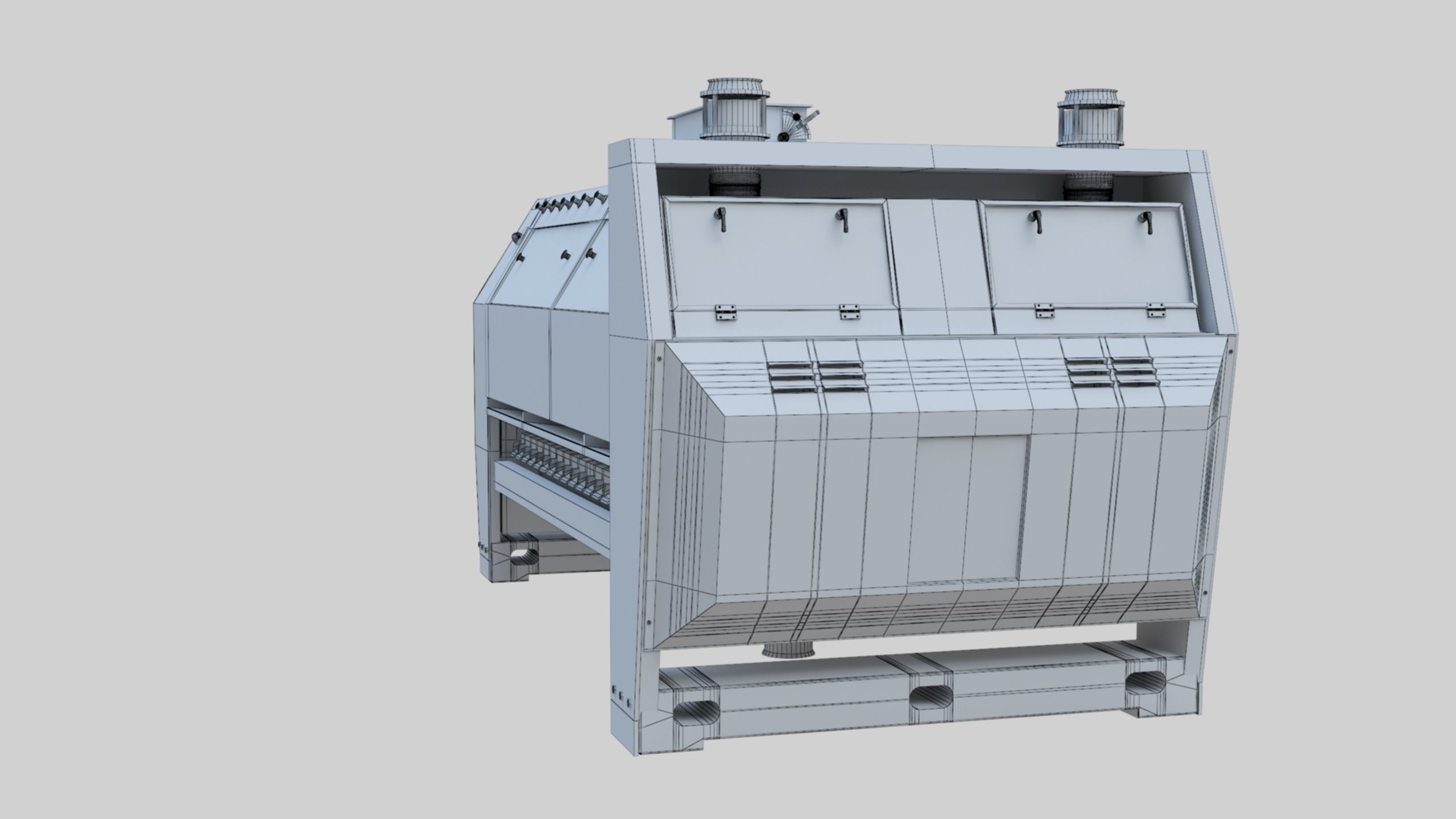 Semolina Purifier - Wheat Grain Flour Milling Machine Low-poly 3D model_50