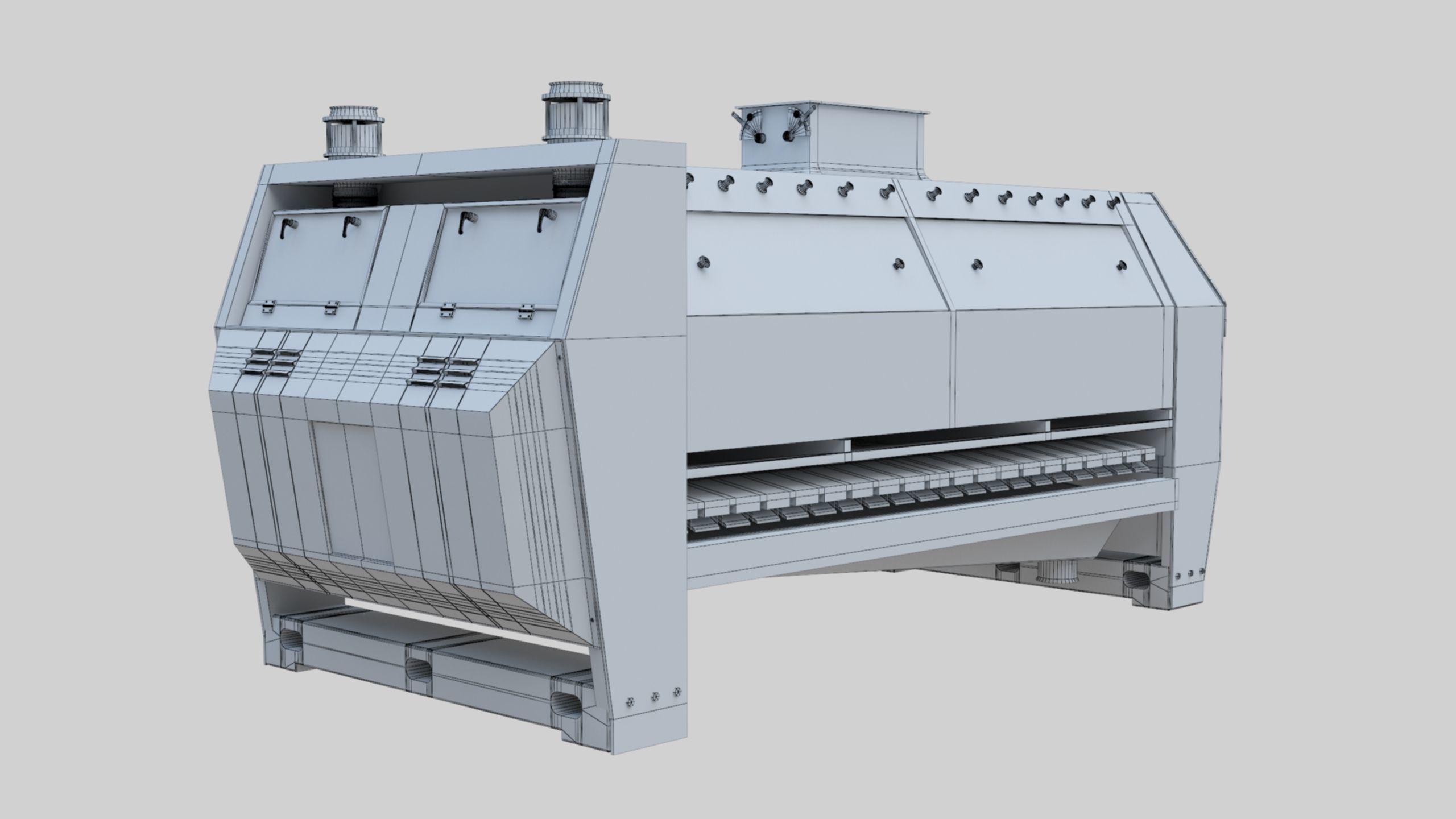 Semolina Purifier - Wheat Grain Flour Milling Machine Low-poly 3D model_64