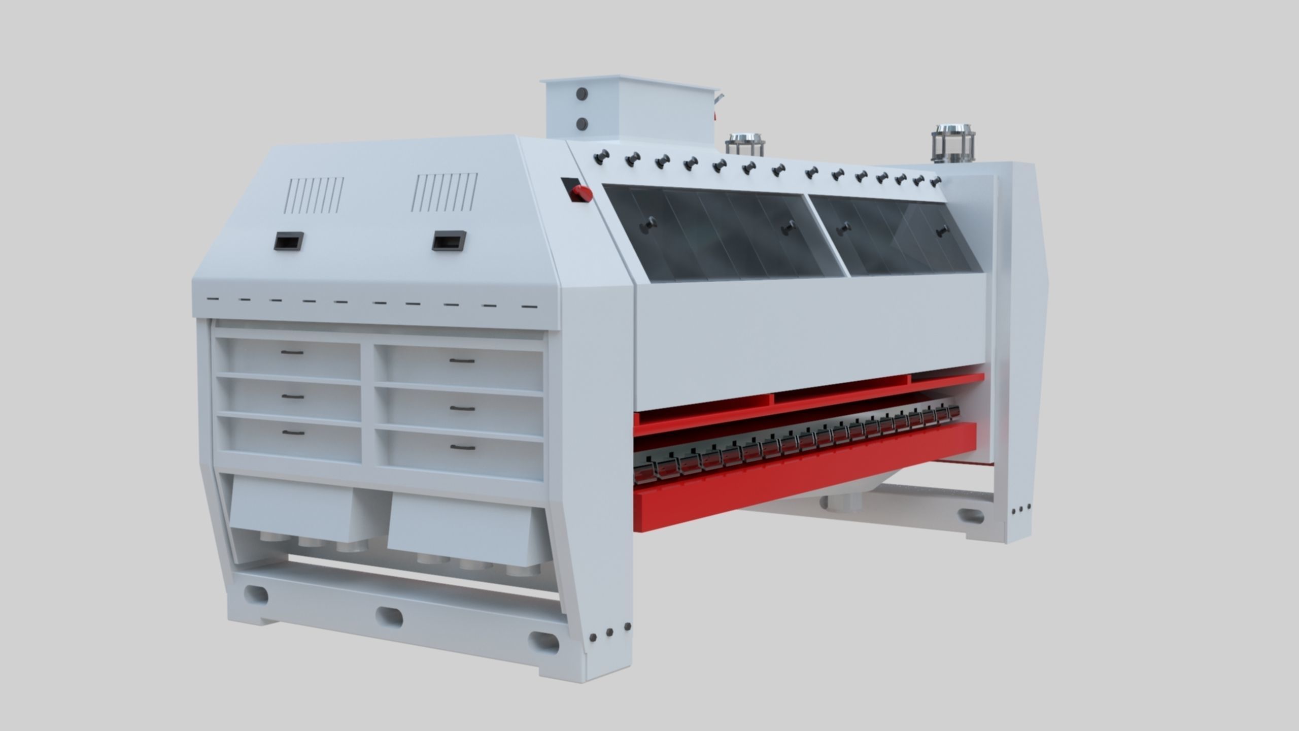 Semolina Purifier - Wheat Grain Flour Milling Machine Low-poly 3D model_36