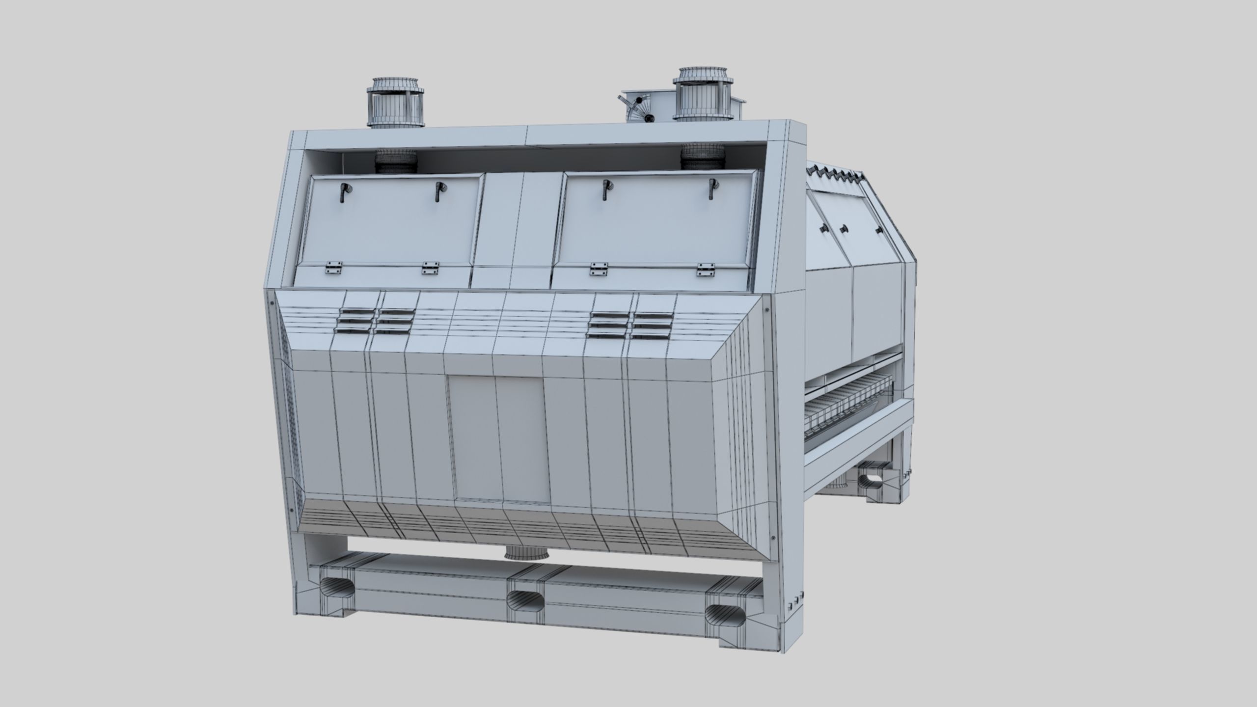 Semolina Purifier - Wheat Grain Flour Milling Machine Low-poly 3D model_17