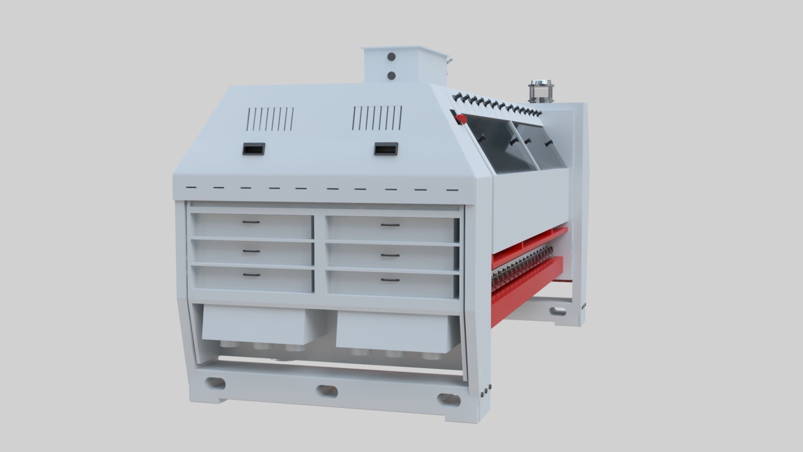 Semolina Purifier - Wheat Grain Flour Milling Machine Low-poly 3D model_7