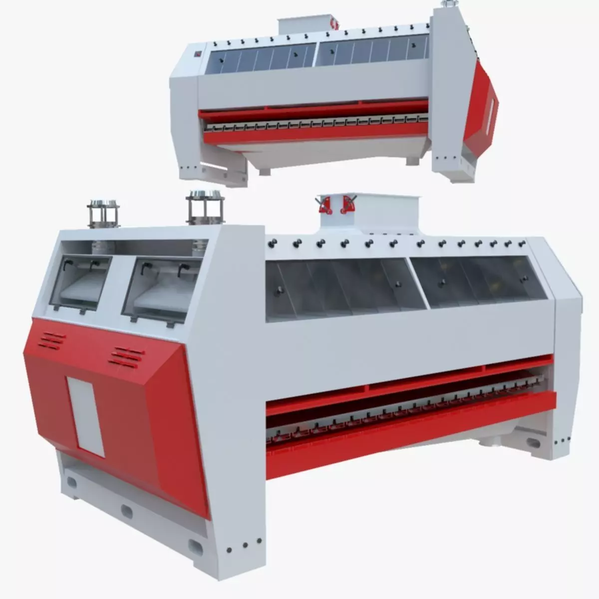 Semolina Purifier - Wheat Grain Flour Milling Machine Low-poly 3D model_0