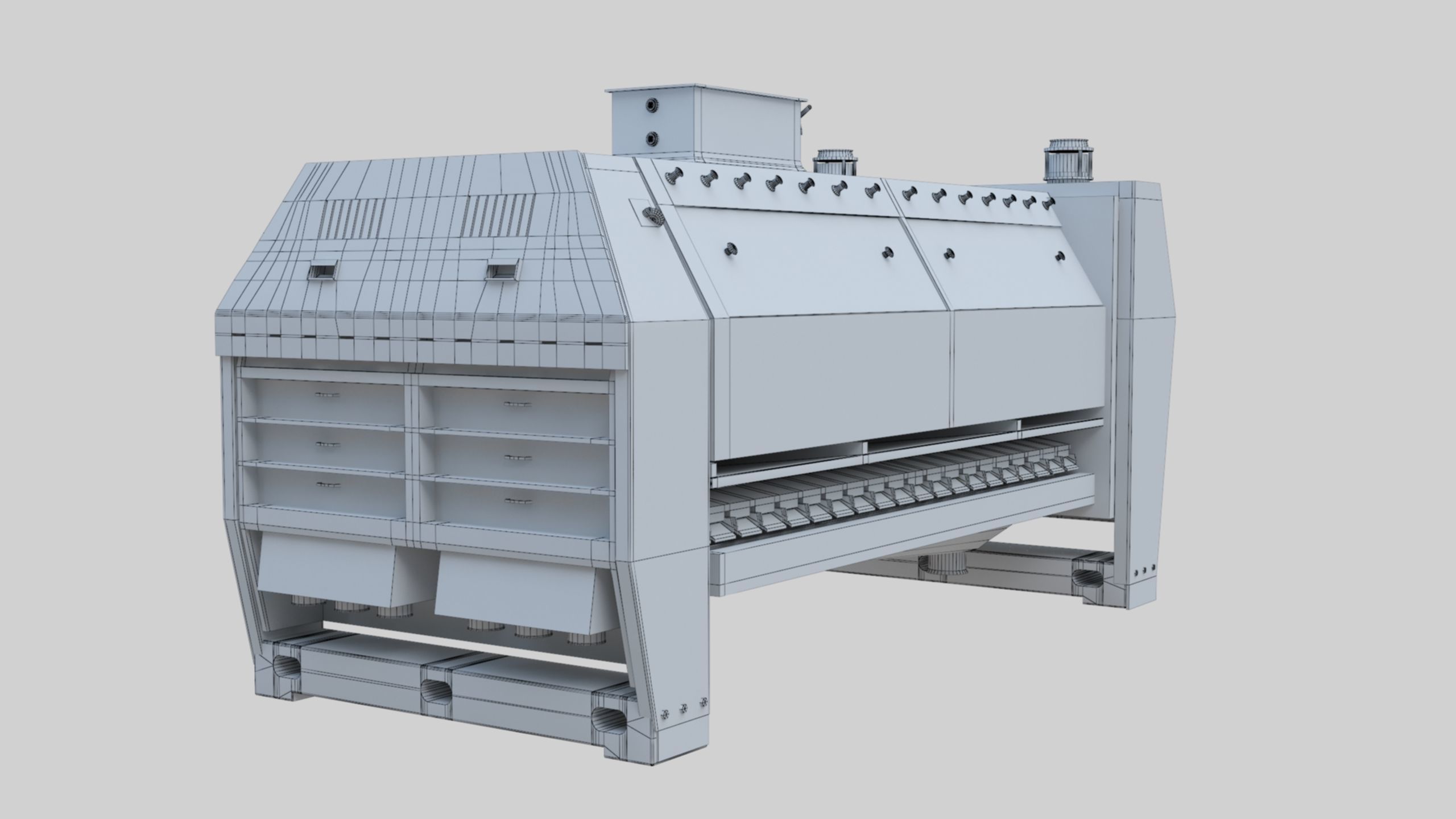 Semolina Purifier - Wheat Grain Flour Milling Machine Low-poly 3D model_57