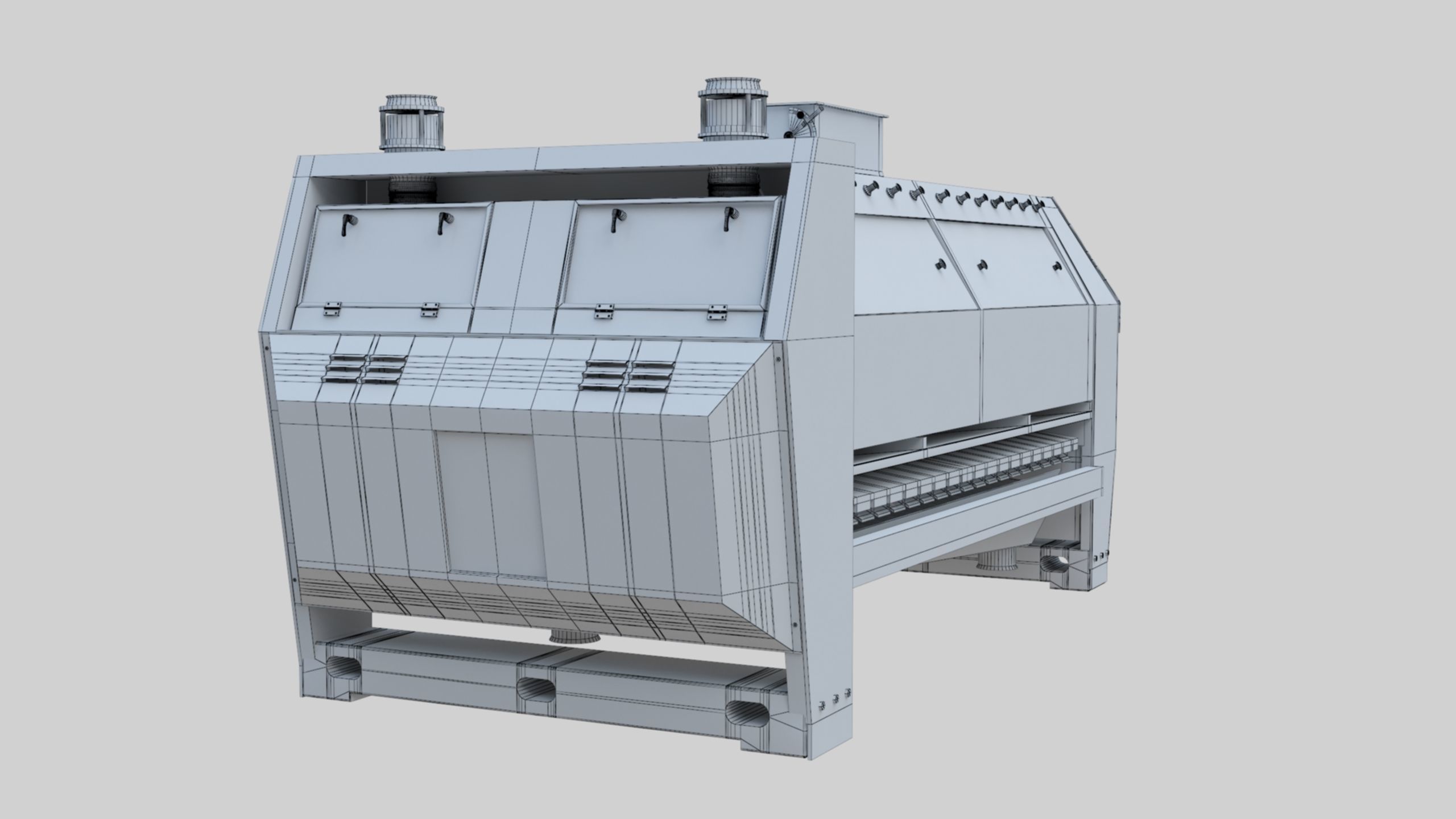 Semolina Purifier - Wheat Grain Flour Milling Machine Low-poly 3D model_61