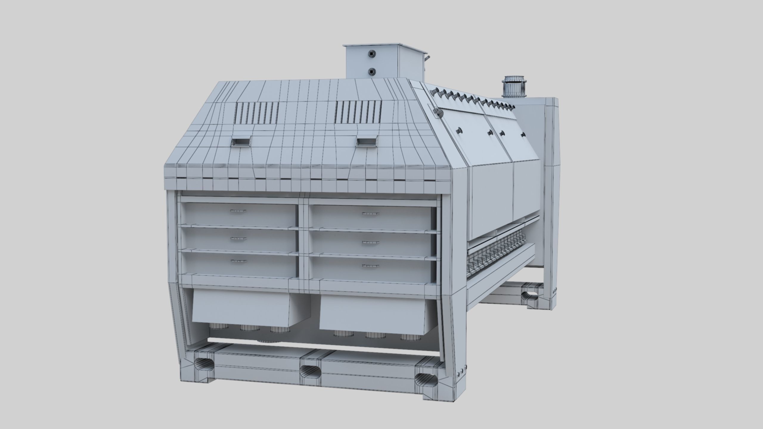Semolina Purifier - Wheat Grain Flour Milling Machine Low-poly 3D model_18