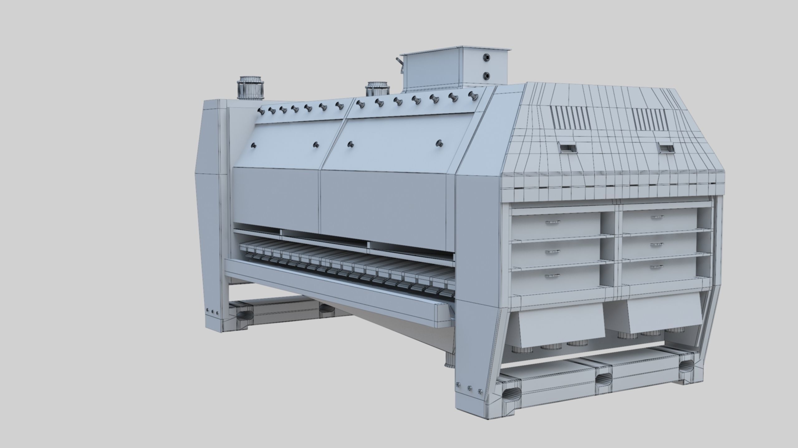 Semolina Purifier - Wheat Grain Flour Milling Machine Low-poly 3D model_52
