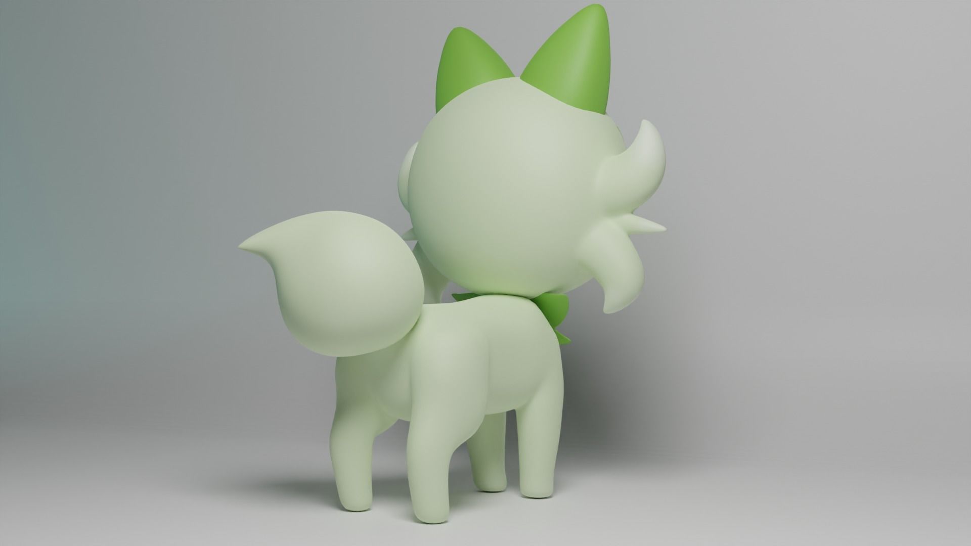 Sprigatito Rigged 3d Model Low-poly 3D model_5