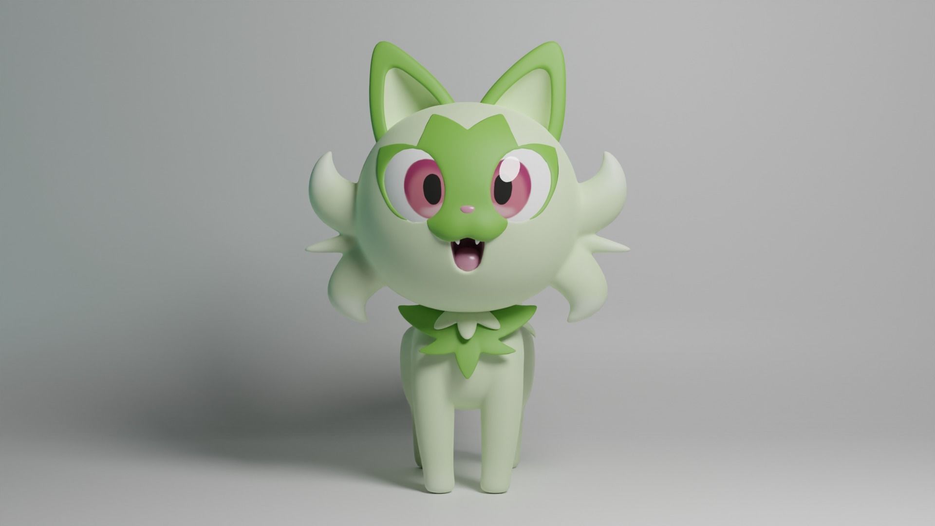 Sprigatito Rigged 3d Model Low-poly 3D model_3