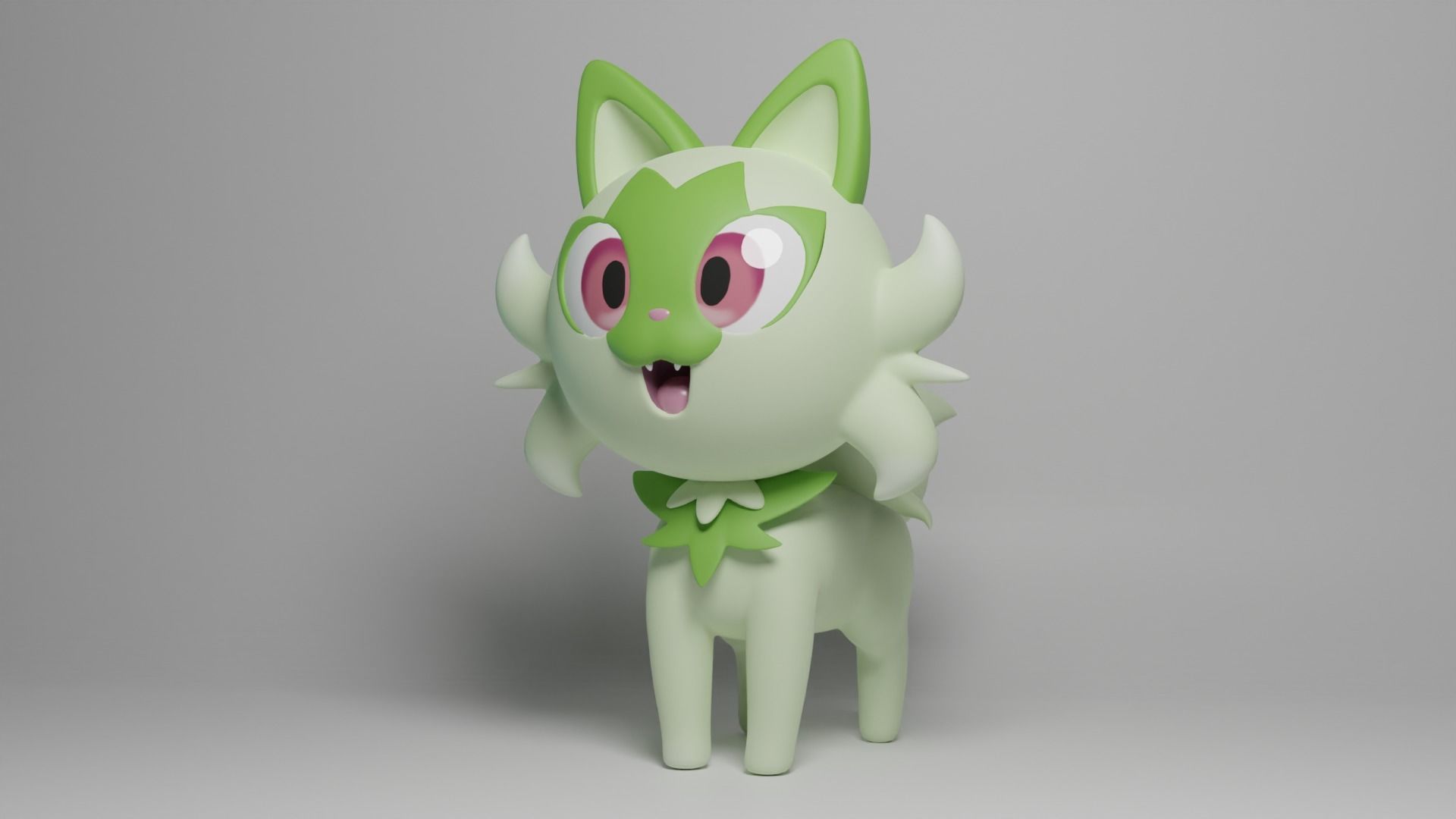 Sprigatito Rigged 3d Model Low-poly 3D model_2
