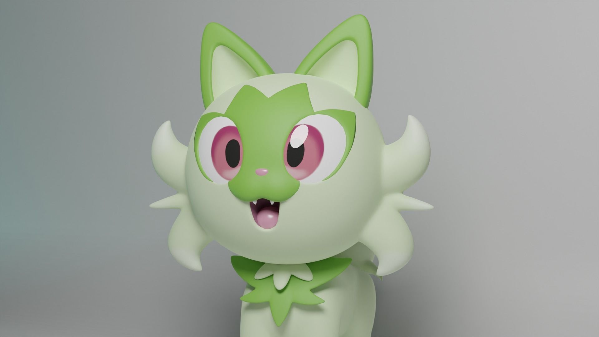 Sprigatito Rigged 3d Model Low-poly 3D model_4