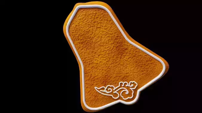 Christmas cookie Gingerbread Bell frosting 3D model