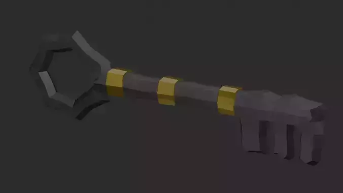 Dungeon Key Low-poly 3D model
