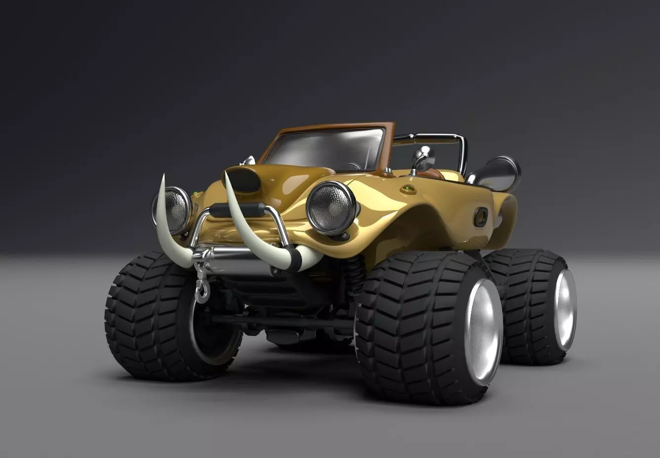 Cartoon Monster Truck 3D Model 3D model_0