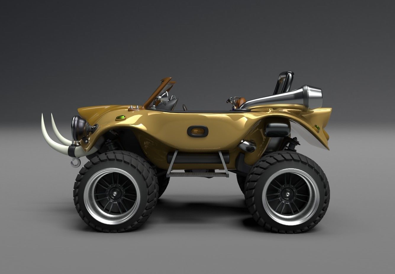 Cartoon Monster Truck 3D Model 3D model_4