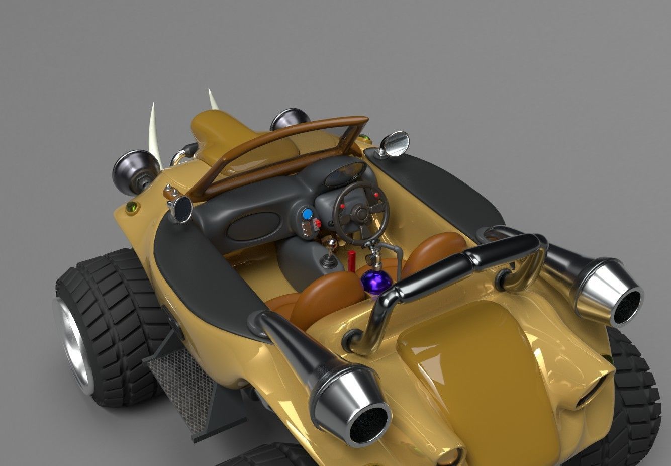 Cartoon Monster Truck 3D Model 3D model_5