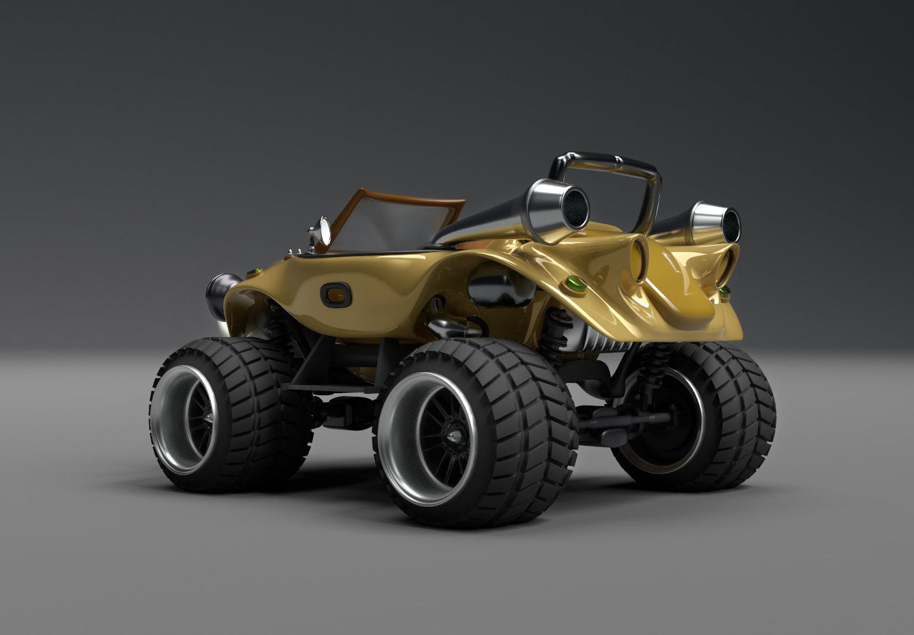 Cartoon Monster Truck 3D Model 3D model_1
