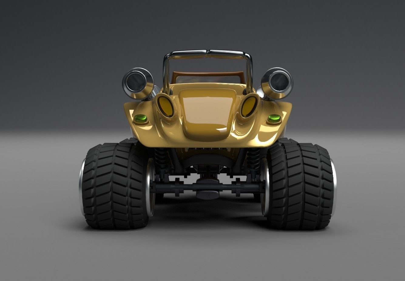 Cartoon Monster Truck 3D Model 3D model_3