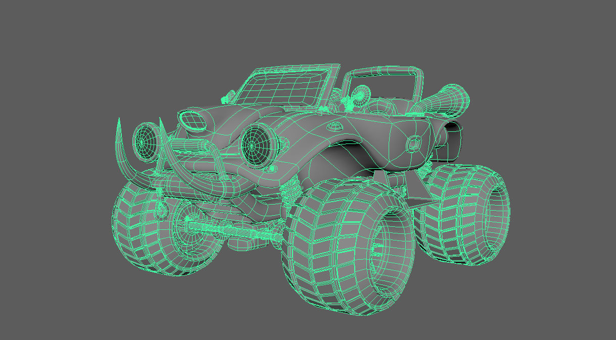 Cartoon Monster Truck 3D Model 3D model_6
