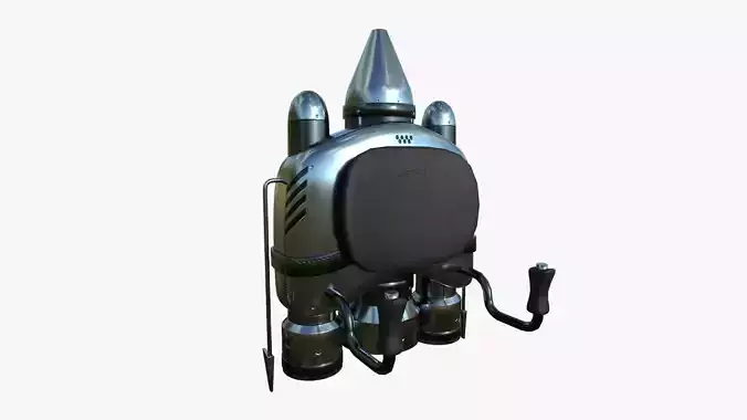 Jetpack D06 Chrome - SciFi Character Design Low-poly 3D model