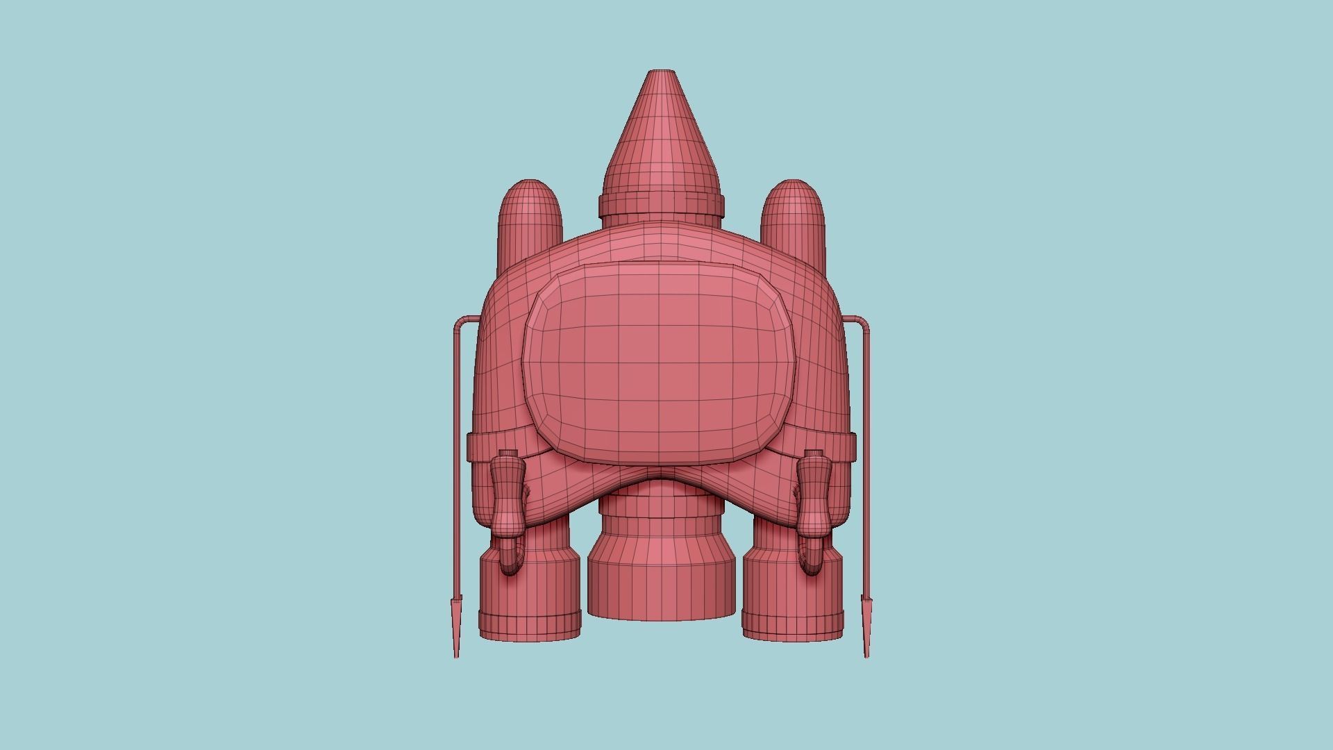 Jetpack D08 Light Steel - SciFi Character Design Low-poly 3D model_12