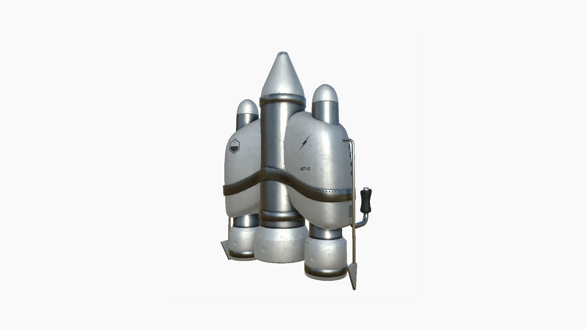Jetpack D08 Light Steel - SciFi Character Design Low-poly 3D model_1