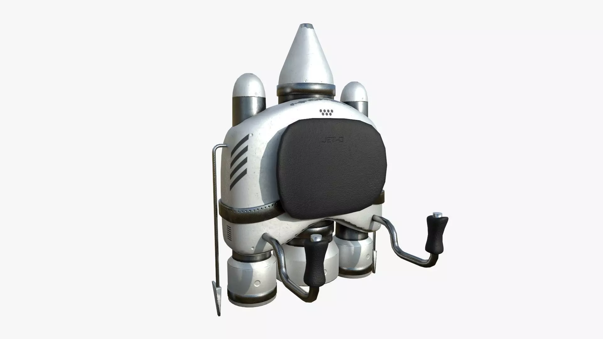 Jetpack D08 Light Steel - SciFi Character Design Low-poly 3D model_0